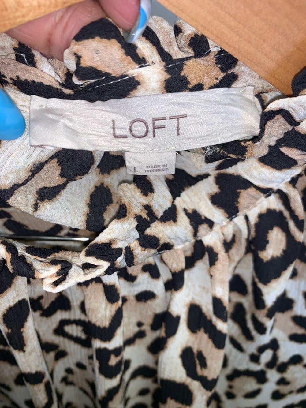 LOFT Leopard Print Blouse - Cream, Black & Tan - Picture 2 of 5